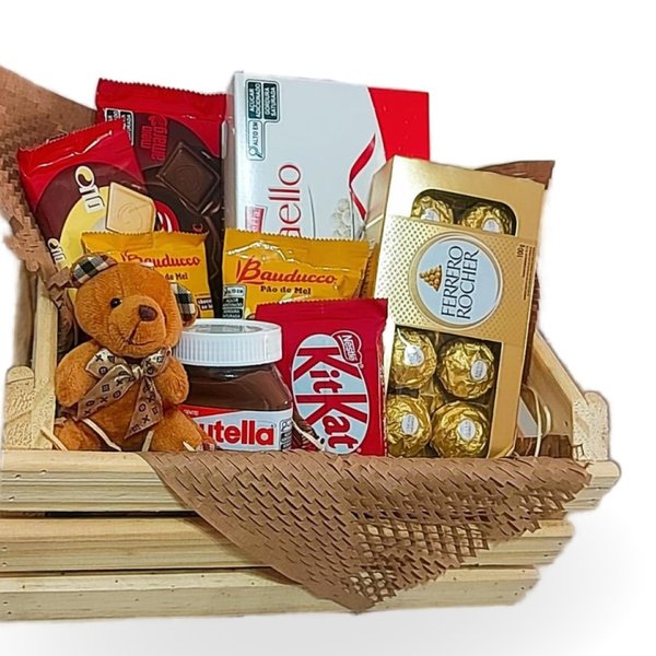 Cesta com Chocolates e Pelúcia Você é Especial 