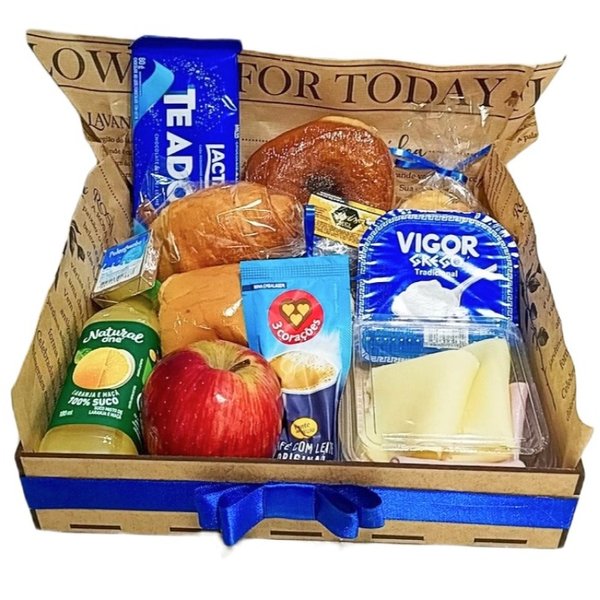 Cesta de Café da Manhã com Pães Premium 
