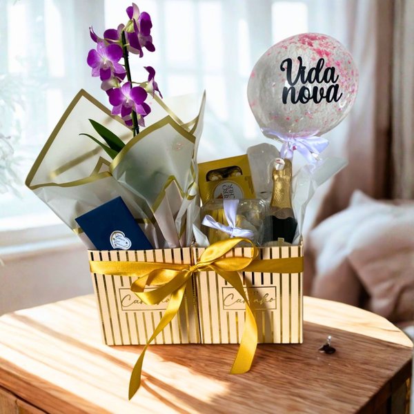 Presente com Orquídea e Charme