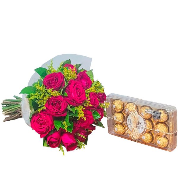 Buquê com 12 Botões com Ferrero