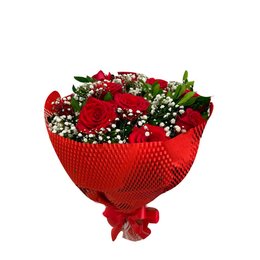 Imagem de Ramalhete com Dez Rosas Vermelhas