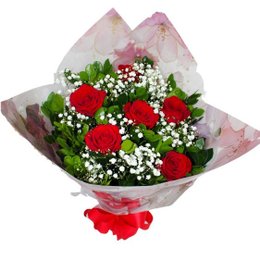 Imagem de Ramalhete Seis Rosas Vermelhas