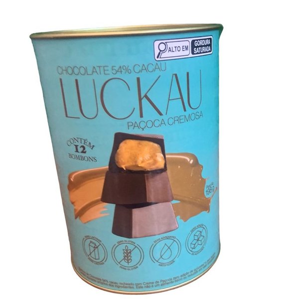 Bombons Belga Recheados de Paçoca Cremosa Luckau 198g