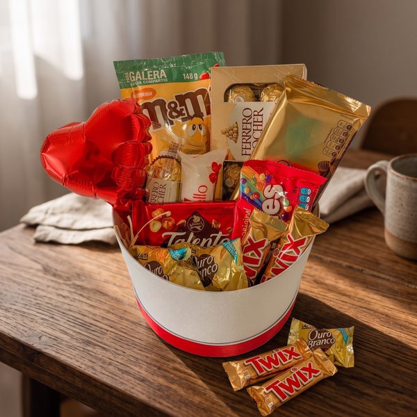 Cesta de Chocolate Coração