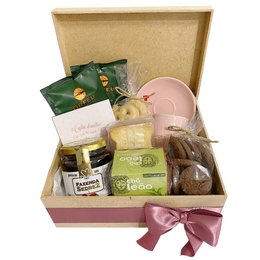 Imagem de Cesta de Café com Bolachinhas e Xícara 