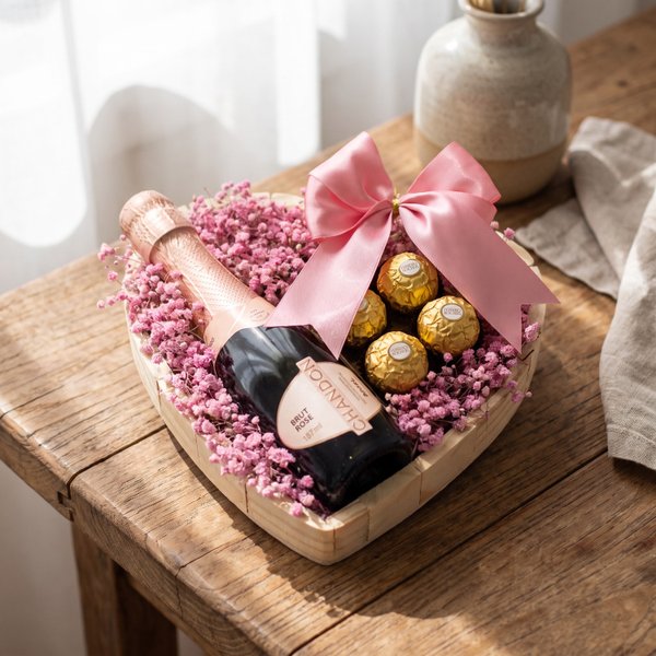 Cesta de Chocolates e Chandon