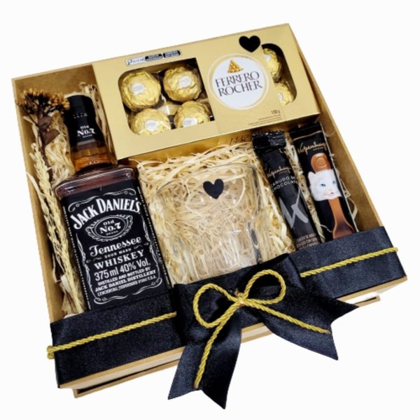Cesta Chocolates e Whisky Box Premium