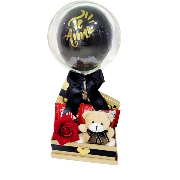 Cesta Amor Black & Rose 