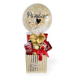 Imagem de Cesta  Red Gold Com Balão E Chocolates 