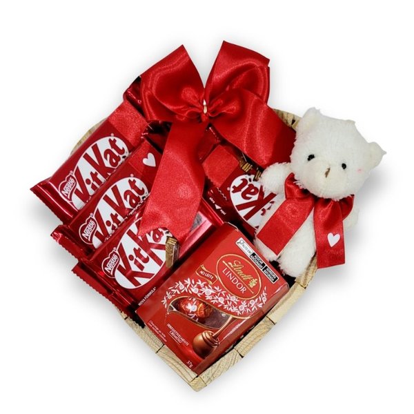Cesta Love Premium Com Lindt E KitKat