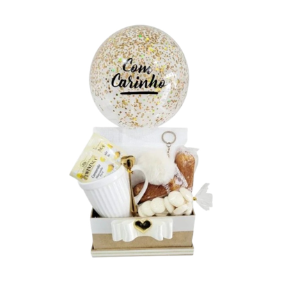 Cesta Bem-Estar Golden Com Balão E Caneca