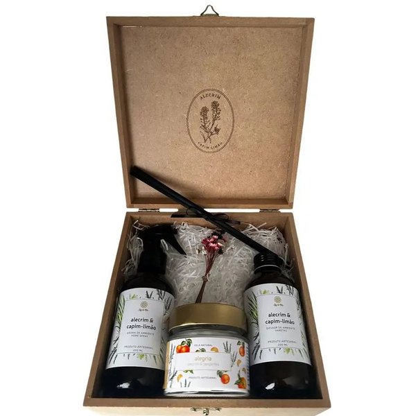 Kit Home Spray, Difusor & Vela Alecrim & Capim Limão