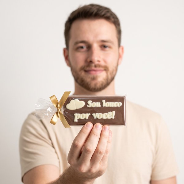 Cartão de Chocolate ao Leite Sou Louco Por Você