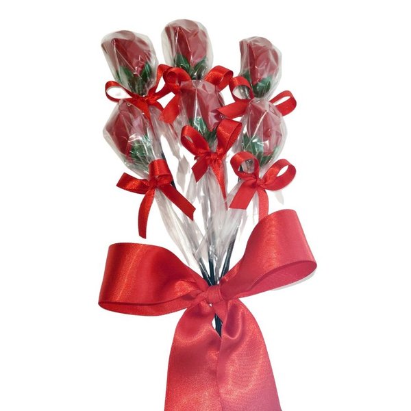 Buque de Rosas de Chocolate - 06 Rosas