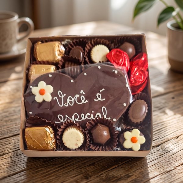 Caixa Coração de Chocolate Você é Especial