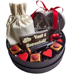 Imagem de Cesta Redonda Chocolate e Vela Aromática