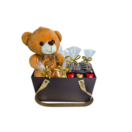 Imagem de Cesta Urso de Pelúcia com Chocolate Belga
