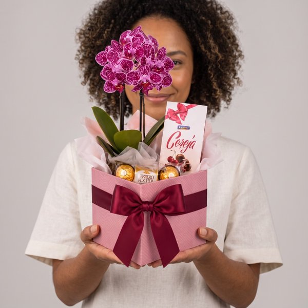 Cesta de Presente Especial Orquídea