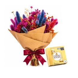 Imagem de Buquê de Flores Secas Mimo e Chocolate