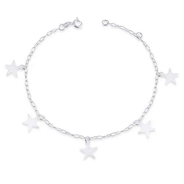 Pulseira Estrelas Lisas - Prata 925