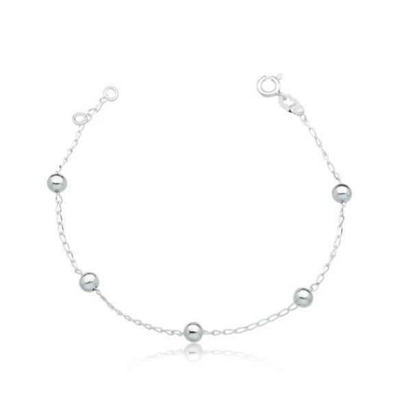 Pulseira Cartier Bolinhas 5mm - Prata 925