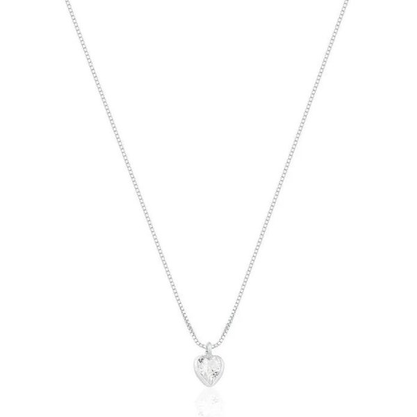 Colar Ponto de Luz Coração 45CM - Prata 925