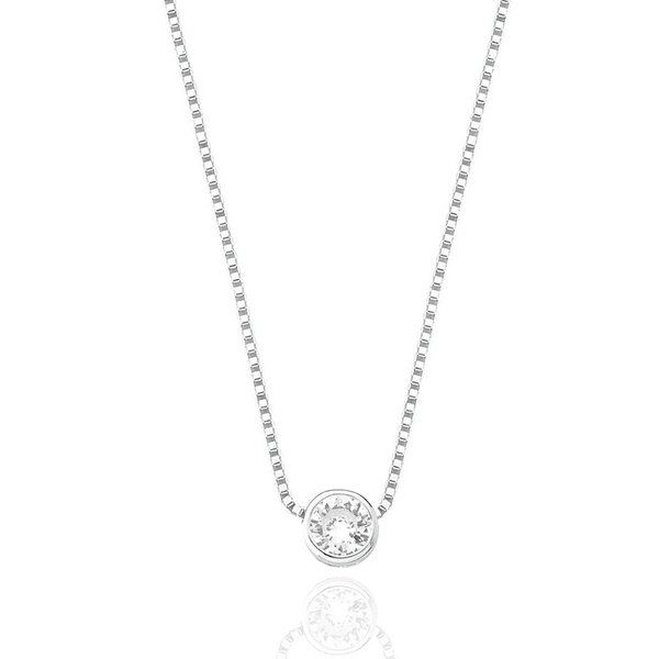 Colar de Prata Feminino Ponto de Luz 6MM