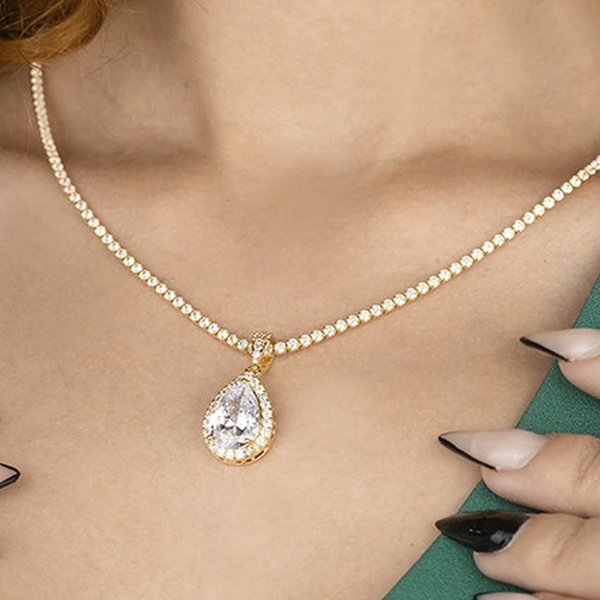 Conjunto Riviera Gold c/ Zircônias Banhado em Ouro 18K