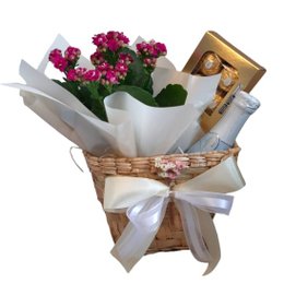 Imagem de Cesta Parabéns com Espumante e Bombons 