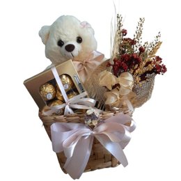Imagem de Cesto Bombons de Chocolate e Urso de Pelúcia Premium