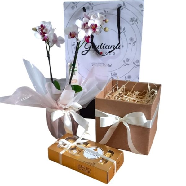 Linda Orquídea mais Caixa Bombons 