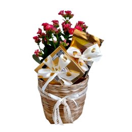 Imagem de Cesta Rustica Floral com Chocolates