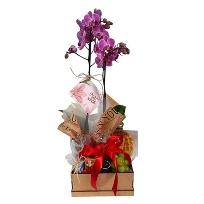 Cesta Café da Manhã ou Tarde Petit Orquídea