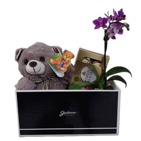 Cesta Bombons e Orquídea  