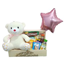 Imagem de Cesta Maternidade Ursinho Carinhoso Rosa 
