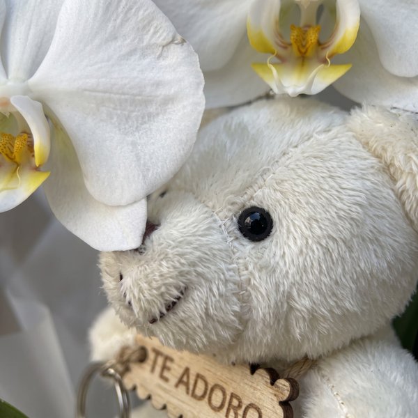 Orquídea Com Chaveiro de Pelúcia 
