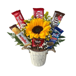 Imagem de Balde Girassol e Chocolate Sunshine