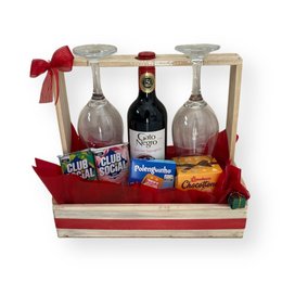 Imagem de Cesta de Vinho Celebre o Natal
