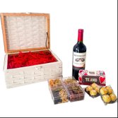 Cesta Vinho, castanhas e chocolate