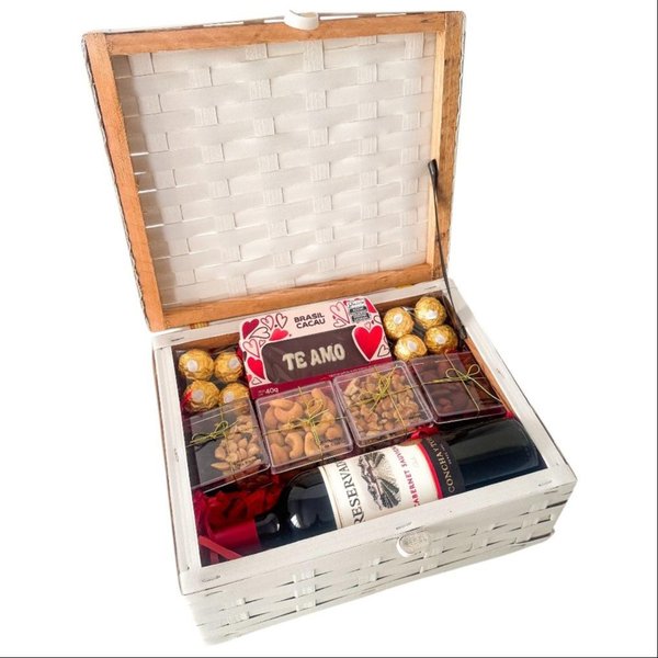 Cesta Vinho, castanhas e chocolate 