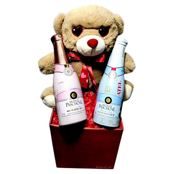 Kit com Vinho Espumante e Pelúcia