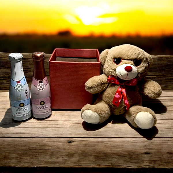 Kit com Vinho Espumante e Pelúcia