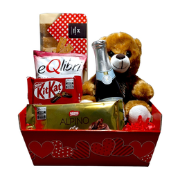 Imagem de Kit Vinho Espumante, Chocolate e Pelúcia 