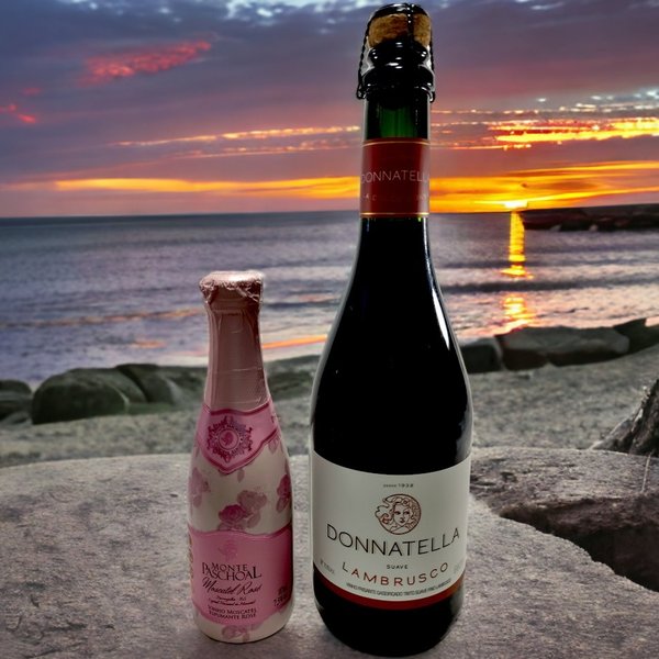 Cesta Frisante Lambrusco , Espumante e Chocolates