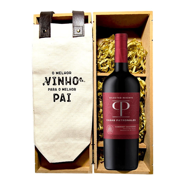Baú com Vinho e Bag, Melhor Pai