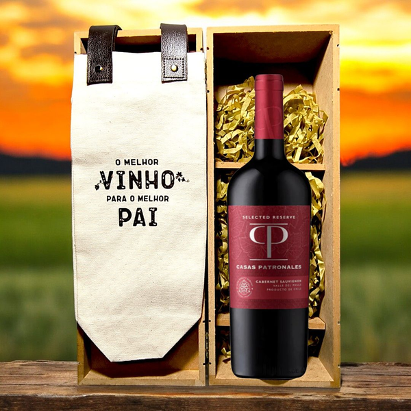 Baú com Vinho e Bag, Melhor Pai