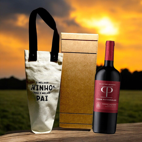 Baú com Vinho e Bag, Melhor Pai