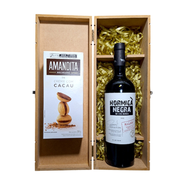 Imagem de Cesta Vinho com Baú e Chocolate Amandita