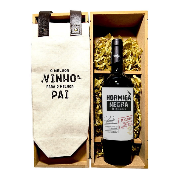 Kit Pai com Vinho, Baú e Bag