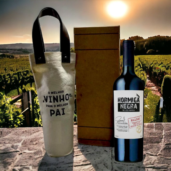 Kit Pai com Vinho, Baú e Bag
